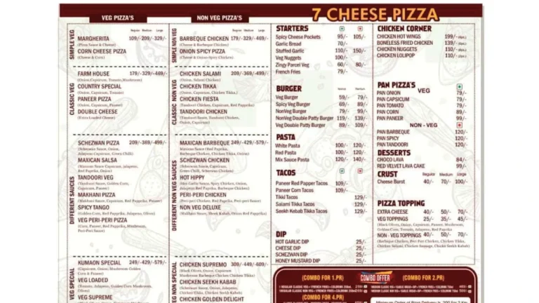 7 Cheese Pizza Menu Flavourful Cheesiest Delight 2025