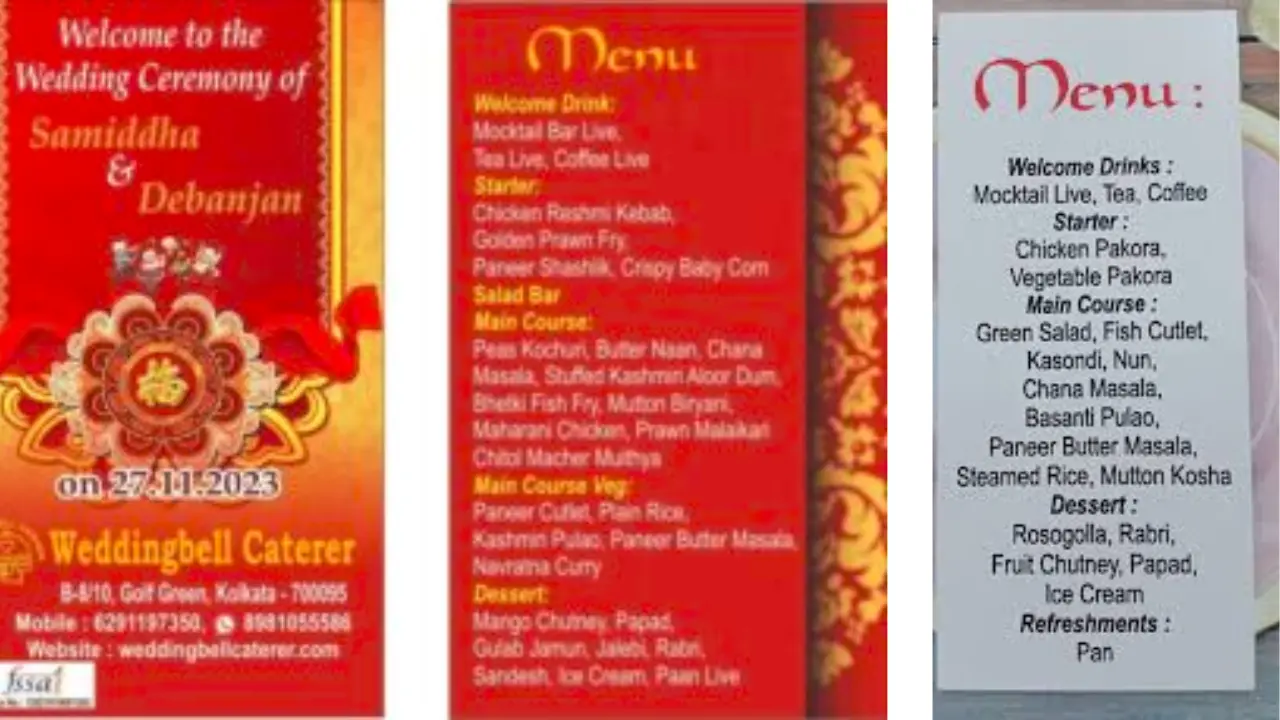 Bengali Wedding Menu