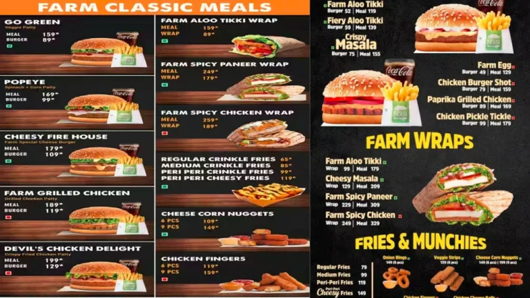 Burger Farm Menu