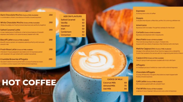 Chelvies Coffee Menu