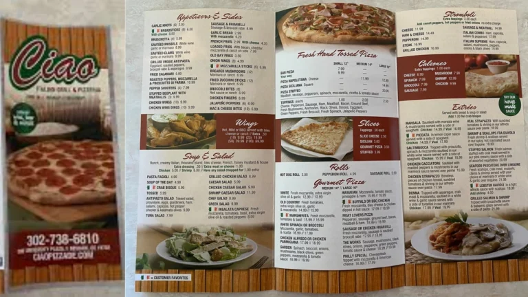 Ciao Pizzeria Menu