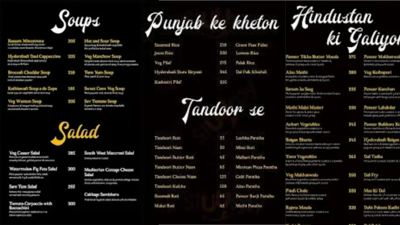 Govinda's Multicuisine Restaurant Menu