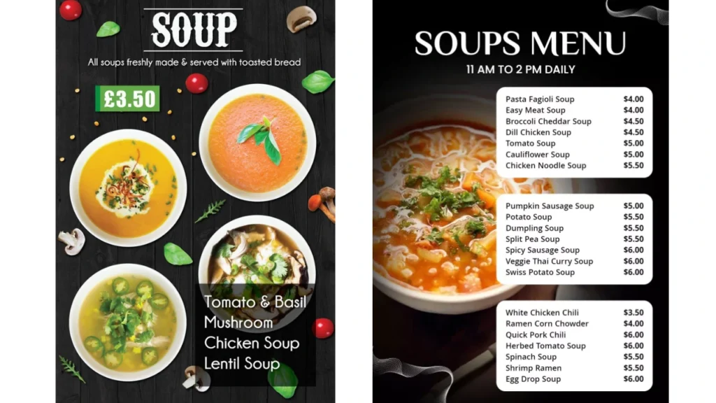 Soups and Salads Coast and Bloom Menu