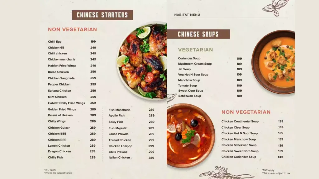 Seasonal Specials Habitat Cafe Menu