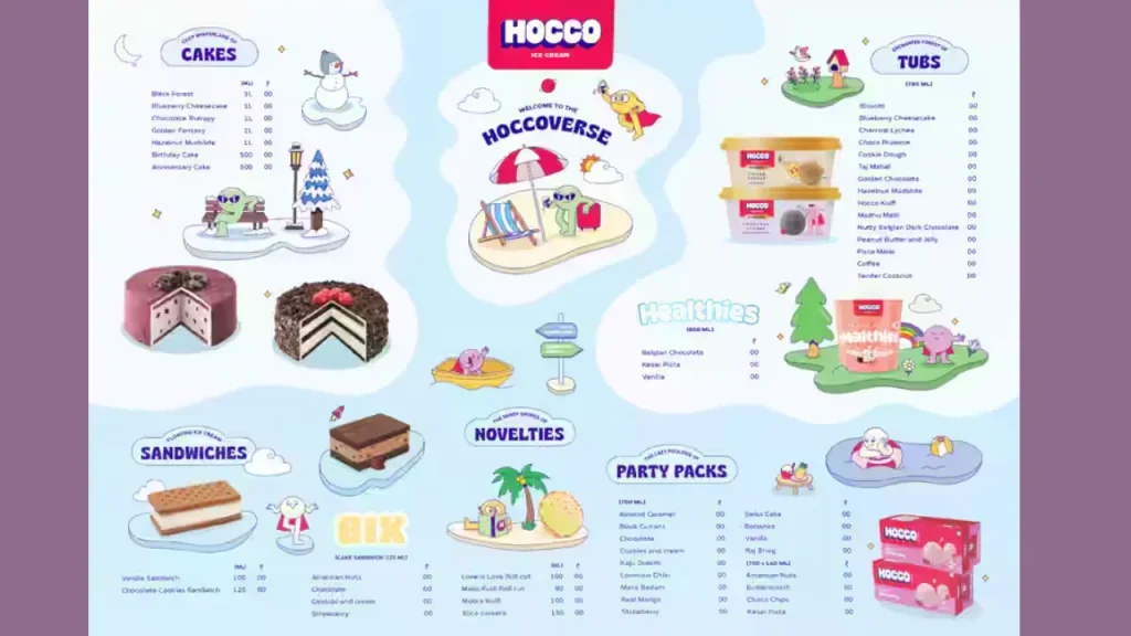Family Tubs Hocco Ice Cream Menu