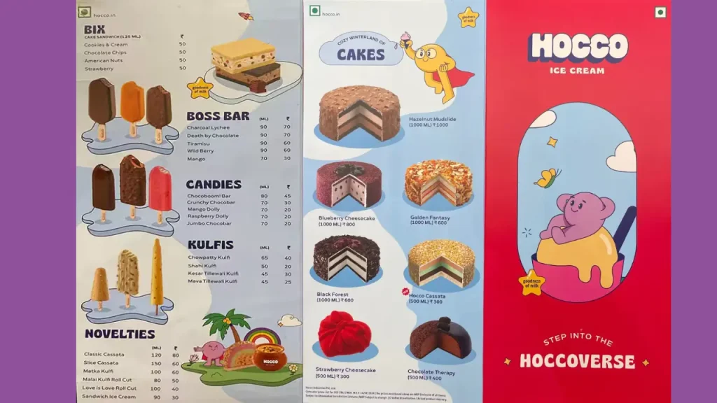 Ice Cream Cakes Hocco Ice Cream Menu