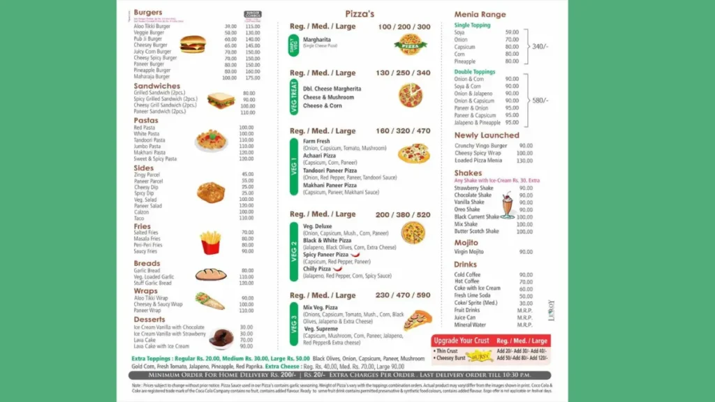 Signature Pizzas Hungry Point Menu