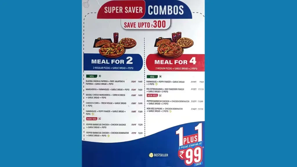 Combo Deals and Special Offers Domino’s Pizza Menu Price