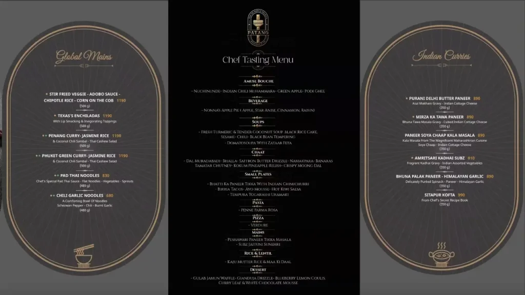 Cuisine Offered Dinner Patang Hotel Ahmedabad Menu Price List 2025