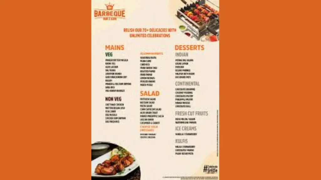Detailed Menu Barbeque Nation Buffet Menu Price
