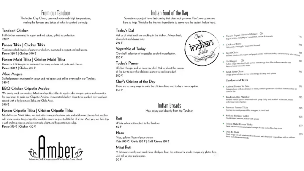 From the Tandoor Ambrai Restaurant Menu