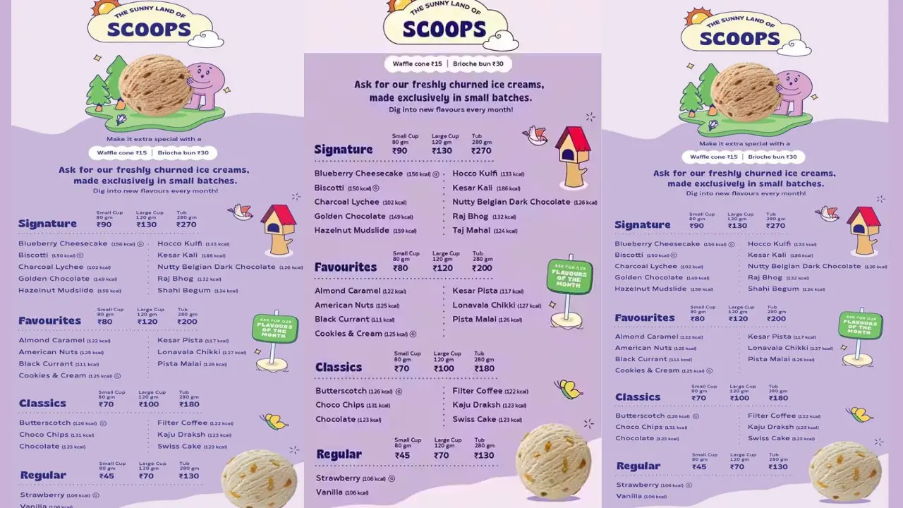 Hocco Ice Cream Menu Price List