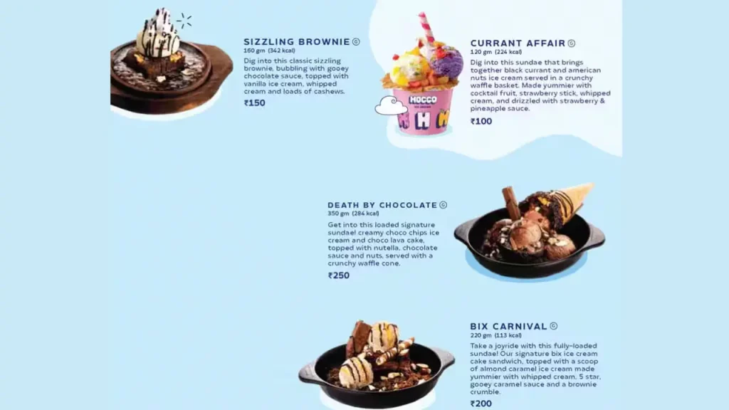 Ice Cream Family Packs Hocco Ice Cream Menu Price List