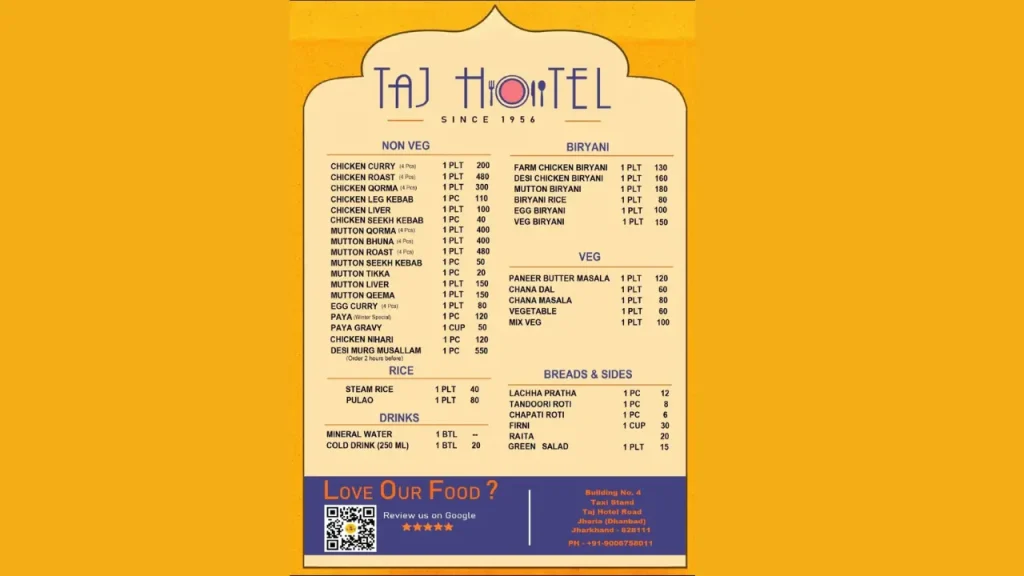 Perfect Blend of Luxury and Taste Taj Hotel Mumbai Menu Price List 2025