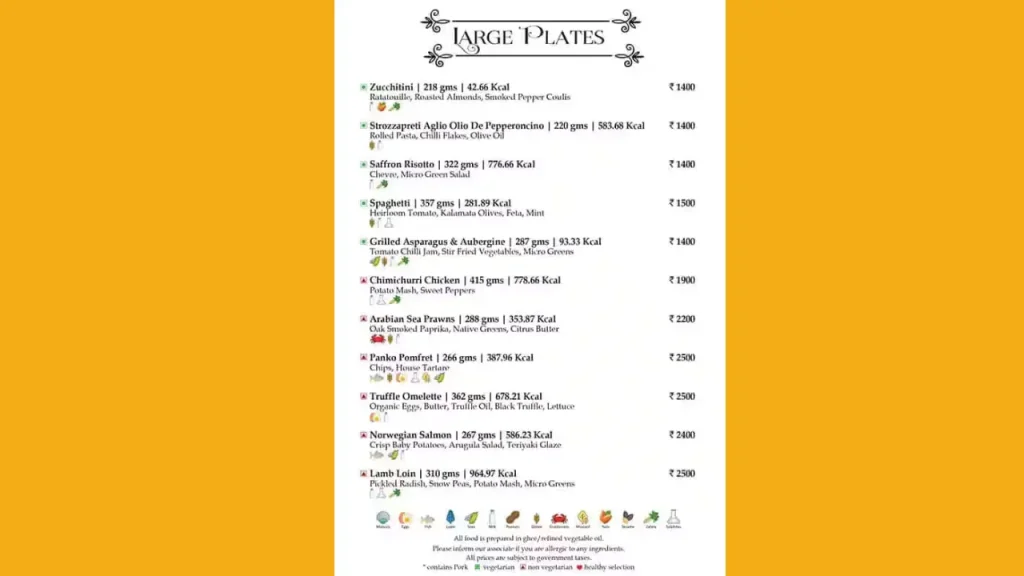 Popular Dishes Taj Hotel Mumbai Menu Price List 2025