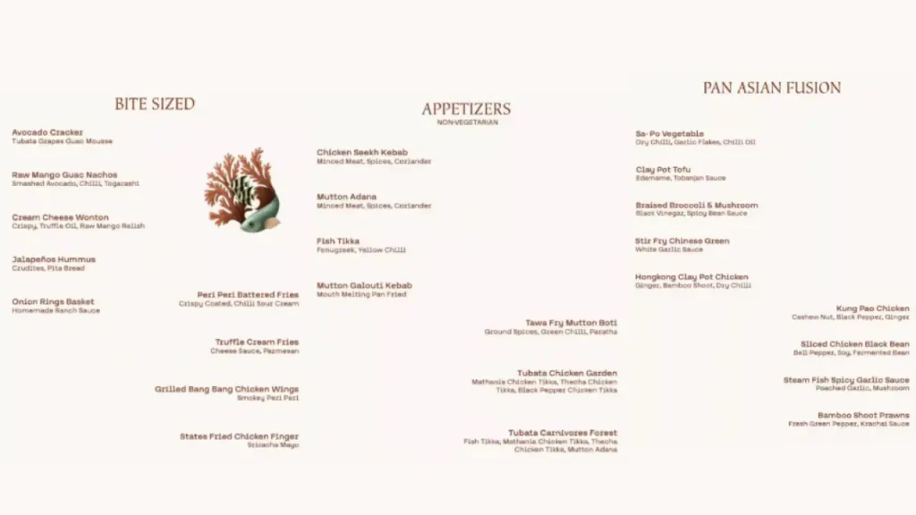 Signature Dishes Tubata Restaurant