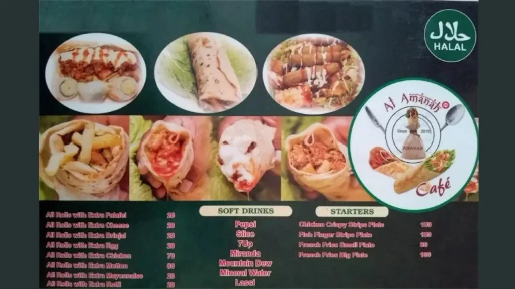 Starters Al Amanah Cafe & Restaurant Menu