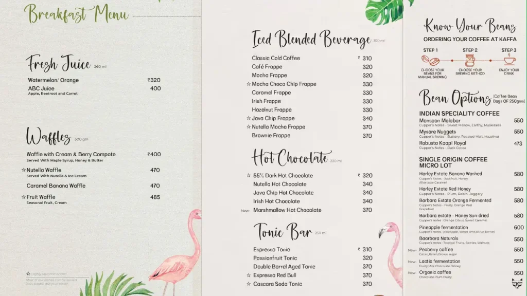 Iced and Cold Brew Coffees Kaffa Coffee Roasters Menu