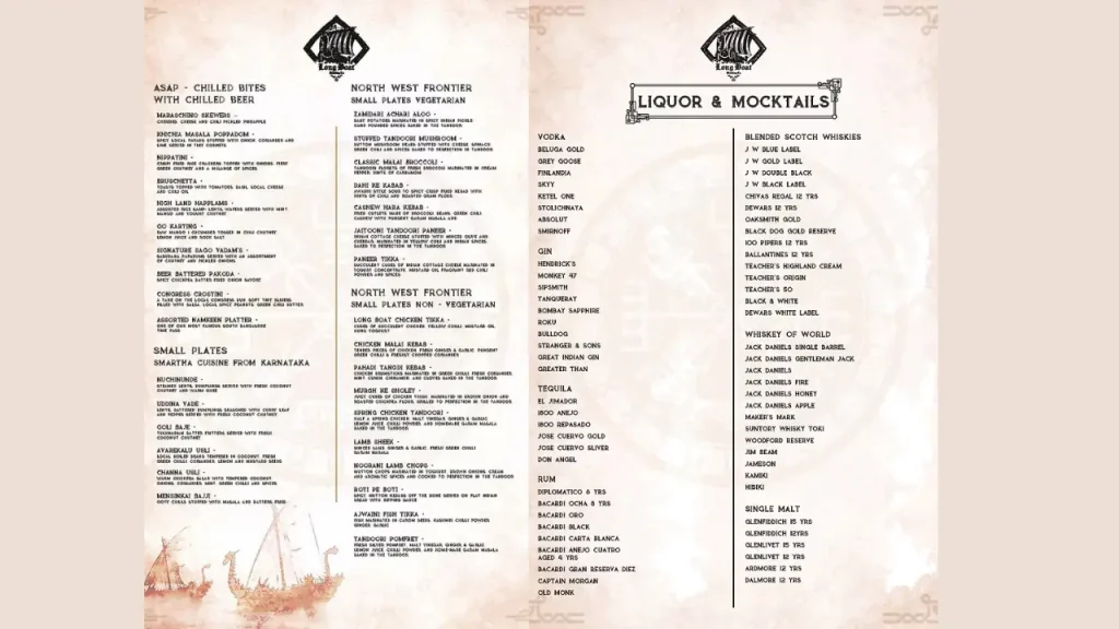 Main Courses Long Boat Brewing Co. Menu