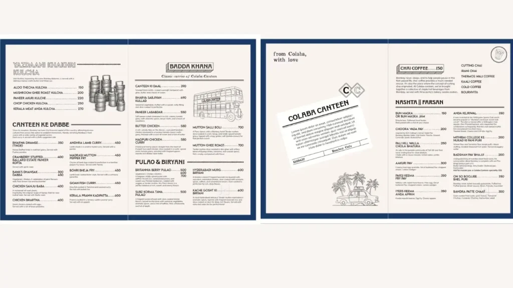 Street Food Specialties Colaba Canteen Chandigarh Menu